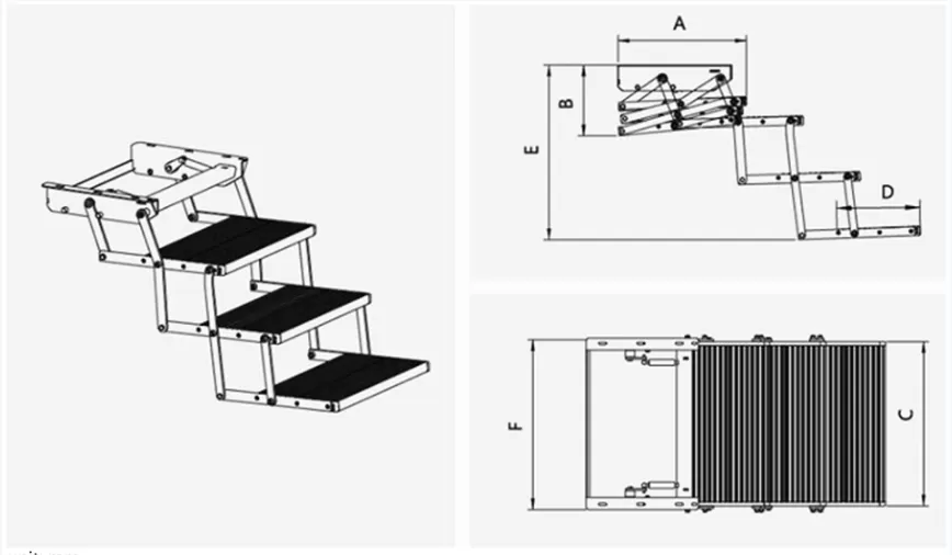 ES-F-T-M Series Manual Trible Folding Step