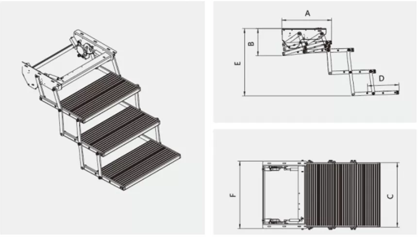 ES-F-T Series Electric Trible Folding Step