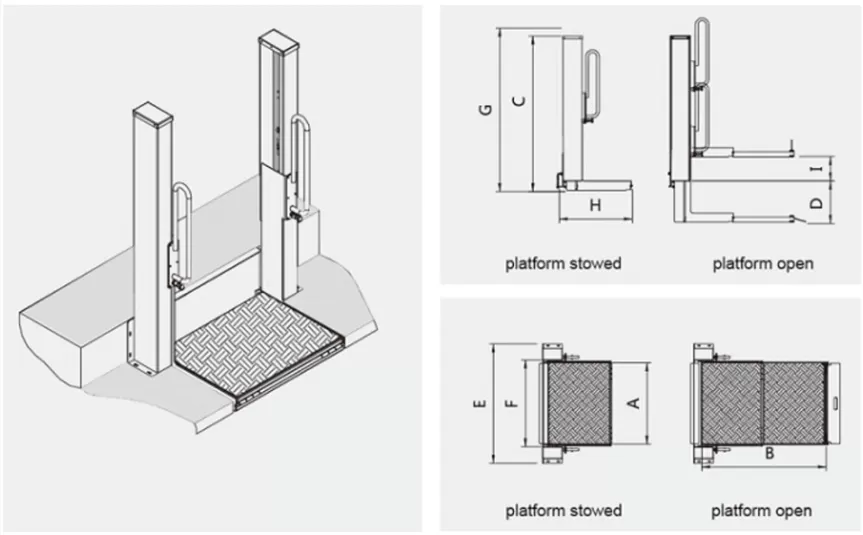 STEP-B-800 Wheelchair Lift (Semi-Automatic)