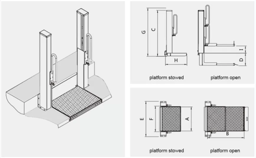 STEP-B-1200 Wheelchair Lift (Semi-Automatic)