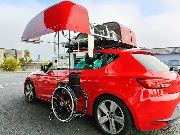 Principio de funcionamiento del dispositivo de almacenamiento de silla de ruedas de techo